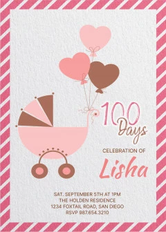 100 Day Celebration Invitations