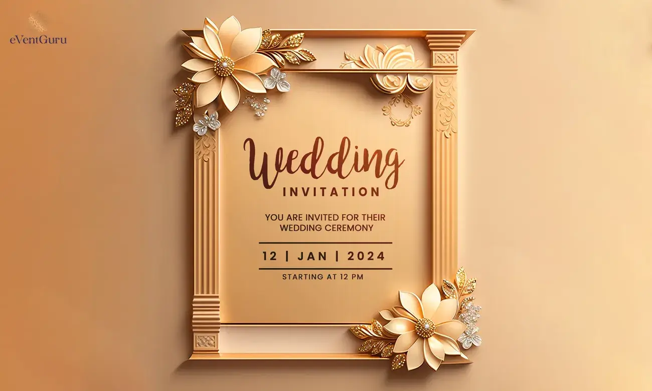 Wedding invitation greeting cards in elegant vintage style