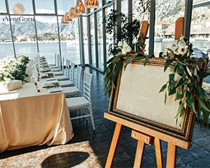 blank welcome board in wedding venues